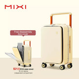 Mixi 2026 New Design Wide Handle Suitcase Men Carry-On Luggage Women Travel Trolley Case 20 Inch Cabin PC Aluminum Frame M9275