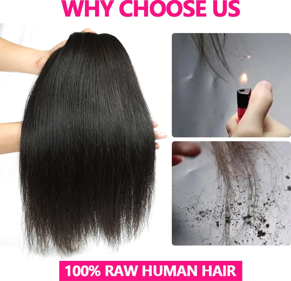 15A Double Drawn Straight Human Hair Bundle 100% Raw Human Hair 20 22 24Inch Unprocessed Virgin Human Hair Extension Top Quality