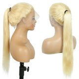 Bone Straight 360 Full Lace Wig Human Hair Brazilian 613 Honey Blonde