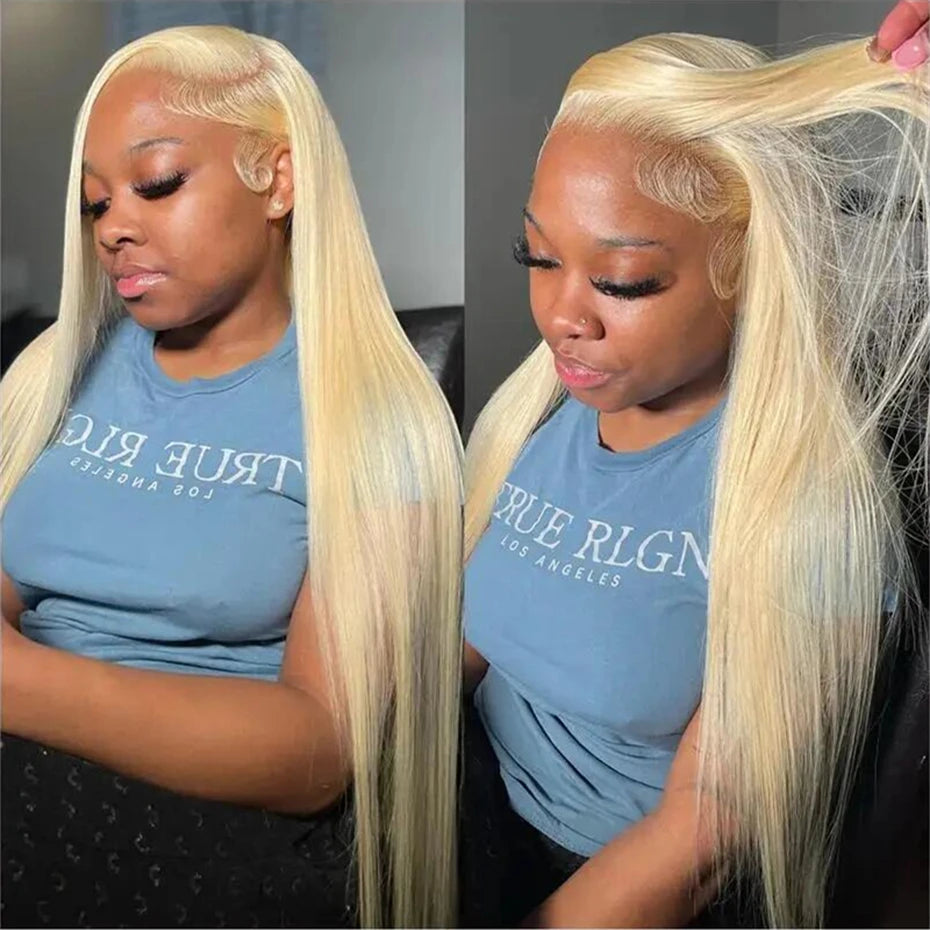 13x6 Purple Lace Front Human Hair Wig Brazilian 613 Blonde Pink Grey
