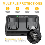 BATTOOL DCB102 4A 2 Slot Battery Charger For Dewalt DCB200 DCB101 DCB184 DCB105 US/EU/UK/AU Plug MAX Liion Battery Fast Charger