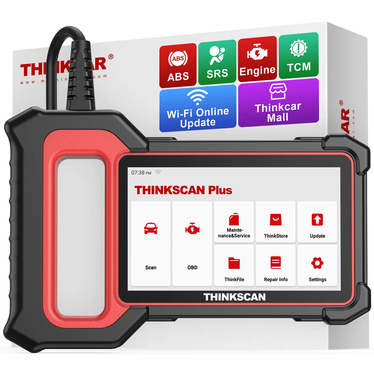 THINKCAR Thinkscan Plus S5 OBD2 Scanner ABS/SRS/ECM/TCM System Auto Vin Diagnostic Scan Tool Car Repair Tools For DIY Car Owner