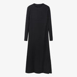 AS AW2025 cable knitting maxi dress soft Sweater round neck woman clothes with buttons