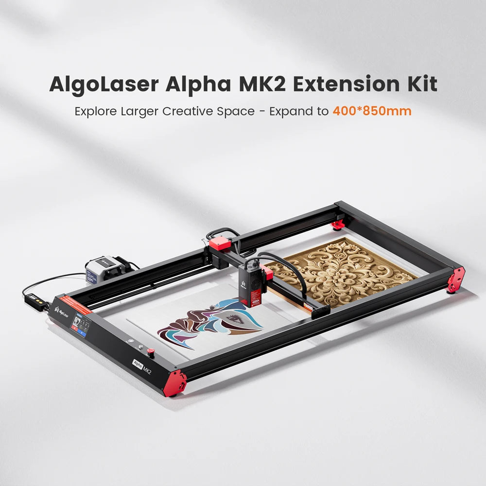 AlgoLaser Alpha MK2 20W Touch Screen 400X850MM Big Laser Engraving And Cutting Machine Cnc Desktop Handwriting Woodworking Tools