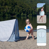 UPF 50+ Pop Up Beach Tent with Sun Protection, Easy Setup & Transport, Blue Waves