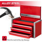Geinxurn Tool Set, Heavy-Duty Red Tool Chest with 4 Drawers, Professional Socket for Auto Repair, Home Maintenance