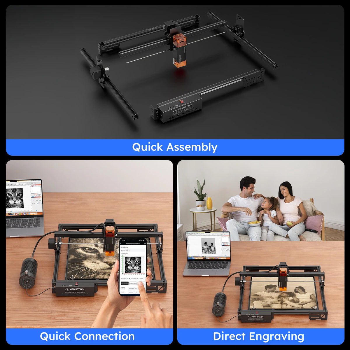 ATOMSTACK A10 PRO V2 Laser 10W Cutting CNC Engraving Machine 410*380mm EngraveR Stainless Steel Wood Acrylic Fixed Focus Laser