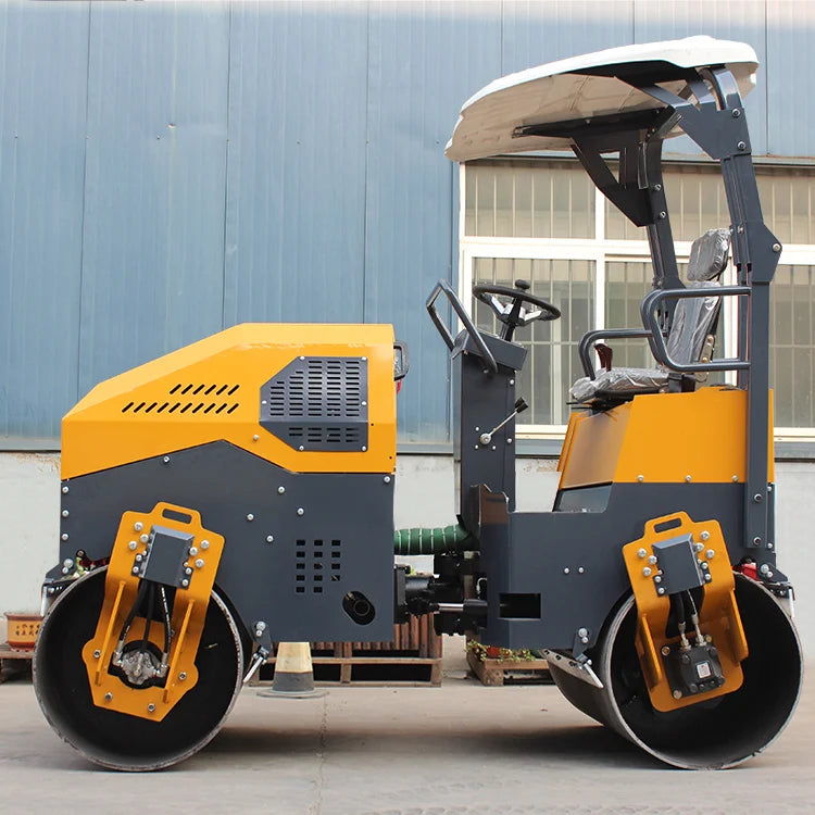 Double Drum Vibratory Road Roller 4 Ton High Power for Road Construction Soil Asphalt Compaction Customizable 2.4km/h