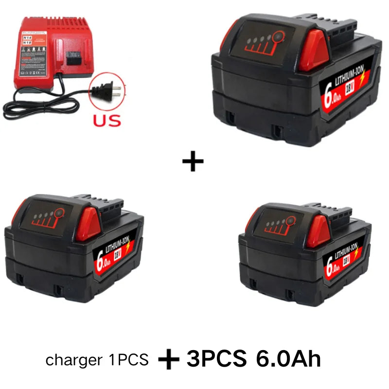 9.0Ah/12.0Ah/6.0A M18 18V Replacement For Milwaukee M18B5 XC Li-ion battery Charger, BR, 48-11-1815 2604-20 48-11-1850 charger