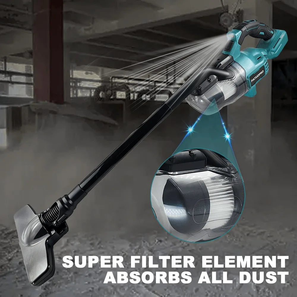 PATUOPRO Cordless Electric Vacuum Cleaner Car Pet Hair Carpet Clean Machine Dust Cleaning Power Tool For Makita 18V Battery