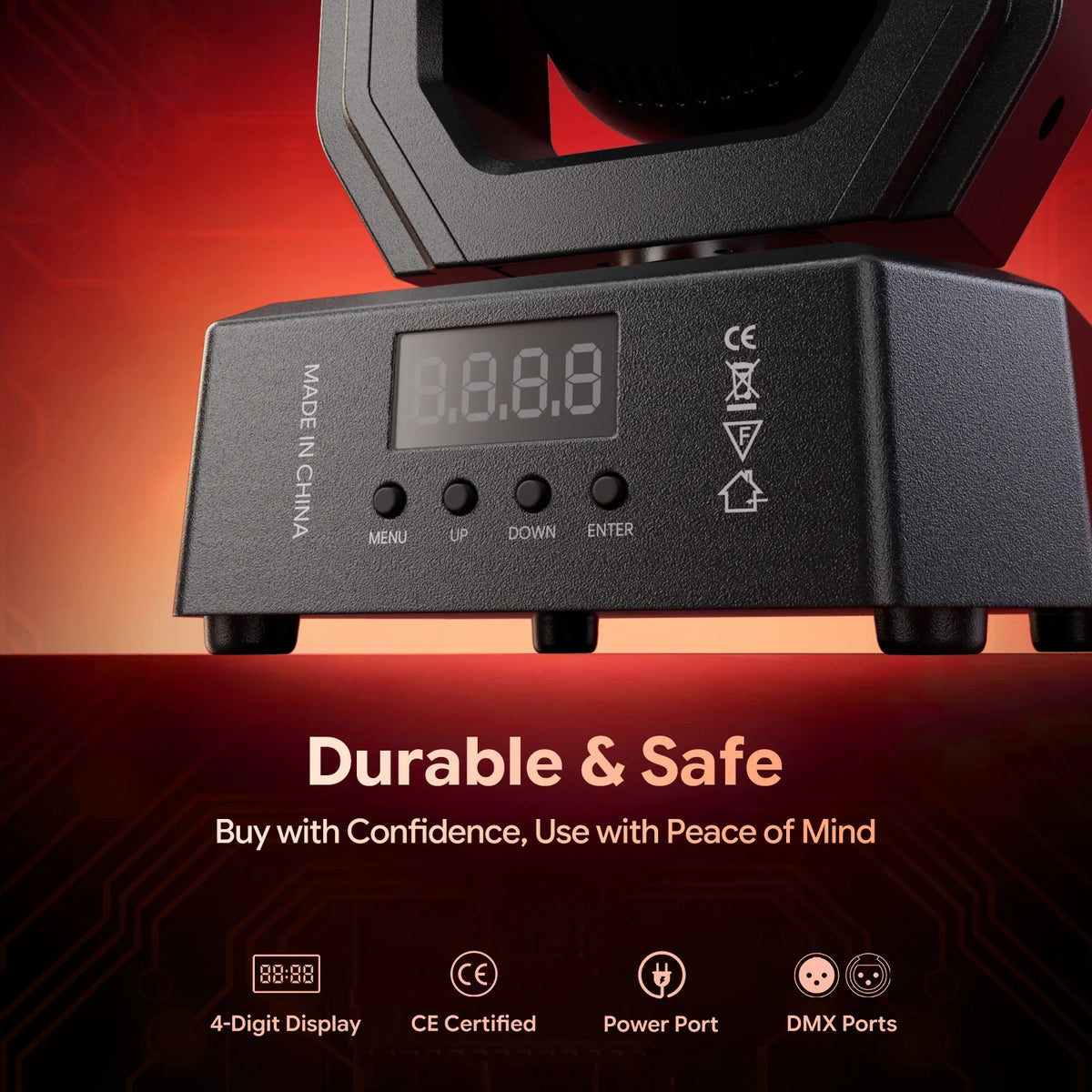 60W Mini Moving Head Light RGBW LED DJ Disco Party Lights Remote Control Stage Effect Lighting for Theater Live Show Bar Club