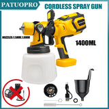 1400ML Cordless Spray Gun Electric Paint Sprayer Portable Auto Furniture Coating Airbrush Power Tool For Makita 18V Battery