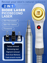 2 IN 1 Diode Laser PicoSecond Laser Machine 808nm 755nm 1064nm Hair Removal Tattoo Removal Skin Rejuvenation Beauty Device