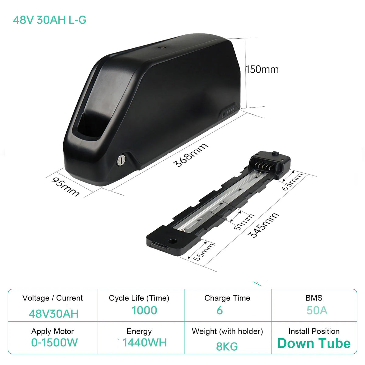 48V 30AH Electric Bike Battery 21700 Cells 60V 52V 48V Bikes Downtube Polly L-G 72V 15AH Scooter E-Bike Battery Pack for 0-2000W