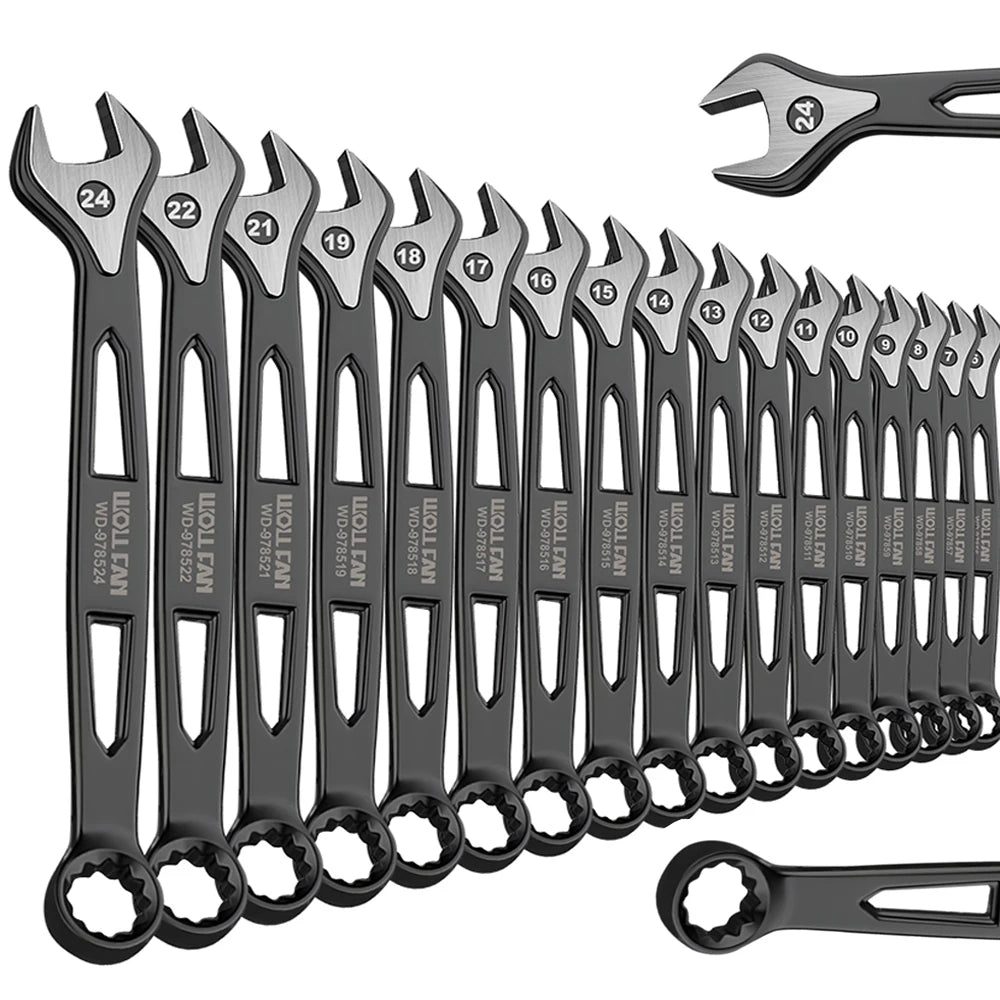 1 Set Ratcheting Wrench Set,Combination Ended Spanner kits, Chrome Vanadium Steel Hand Tools Socket Key Ratchet Wrench set