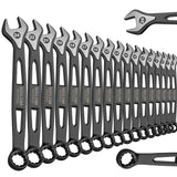 1 Set Ratcheting Wrench Set,Combination Ended Spanner kits, Chrome Vanadium Steel Hand Tools Socket Key Ratchet Wrench set