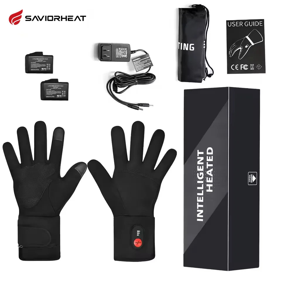 Rechargeable Thermal Motorcycle Gloves for Men Women Electric Heated Gloves Touch Screen Waterproof Motorbike Play Skiing Riding