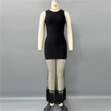 2025 New Women Sleeveless Bandage Dress Sexy Beading Tassels Clothes Club Party Elegant Dresses