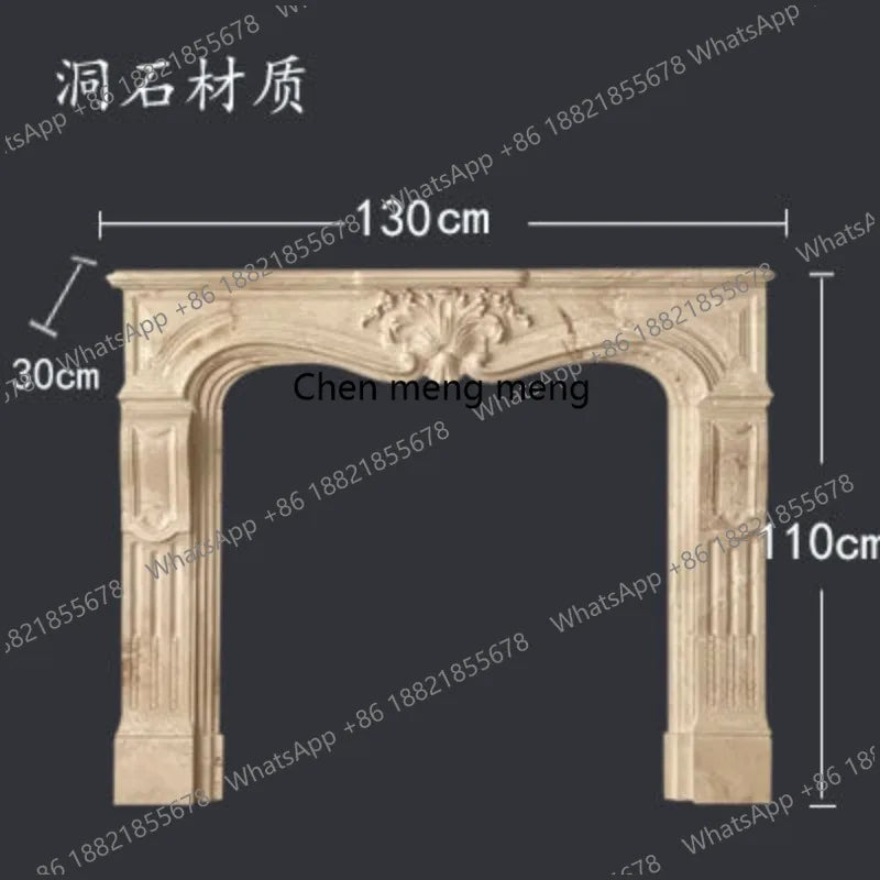 Marble French fireplace American modern retro silent wind natural travertine stone fireplace