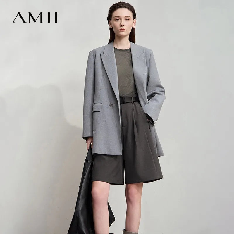 AMII Minimalist Women's Long Sleeve T-Shirt for Woman 2025 Autumn Round Neck Abstract Print Mesh Tees Casual Slim Tops 12513002