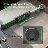 TaskStar 3/8'' Digital Torque Wrench w/1/4 1/2-inch Adapter Bidirectional Ratchet Head Mini Electronic Torque Wrench 2% Accuracy
