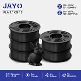 JAYO 3D Printer Filament  PETG PLA HSMPETG PLA PLUS 1.75mm 5Rolls 3D Printing Materials for 100% No Bubble &FDM 3D Pen DIY Gift