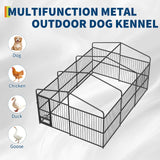 10x15/10x20 FT Heavy Duty Large Outdoor Dog Kennel Metal Pet Enclosure With Waterproof Cover & Feeding Door Backyard Pet Plaype