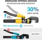 10-Ton Hydraulic Crimping Tool Kit with 9 Dies for Battery Cables, Wire Rope & Ring Terminals, Easy Operation