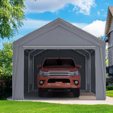 10x20 Heavy Duty Carport Galvanized Outdoor Canopy Tent with Roll-up Windows & Sidewalls Weatherproof Car Boat Shelter, Custom
