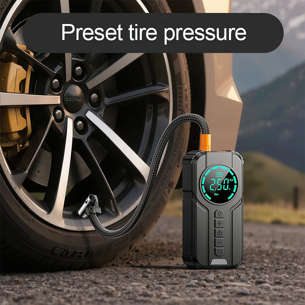 Car Jump Starter 6000mAh With LCD Screen Portable Booster Charger Powerful Car Battery Starting Device for Petrol Vehicle Start