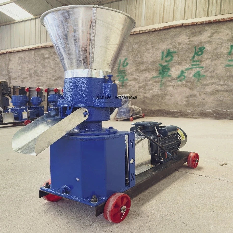 Small portable feed pellets for poultry, chicken, cattle, sheep, and pigs can be shipped and customized quickly