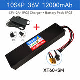 36V Lithium Battery Pack 10S4P 12Ah 14Ah 18650 Grade-A Cells 500W-1000W Built-in BMS for Kugoo M2 M2 Pro M2+ Electric Scooter