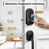 ARPHA Smart Lock D289H Smart WiFi Keyless Door Lock with Camera 5 in 1 Camera Fingerprint Entry App-Controlled Auto-Lock System