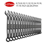 1 Set Ratcheting Wrench Set,Combination Ended Spanner kits, Chrome Vanadium Steel Hand Tools Socket Key Ratchet Wrench set