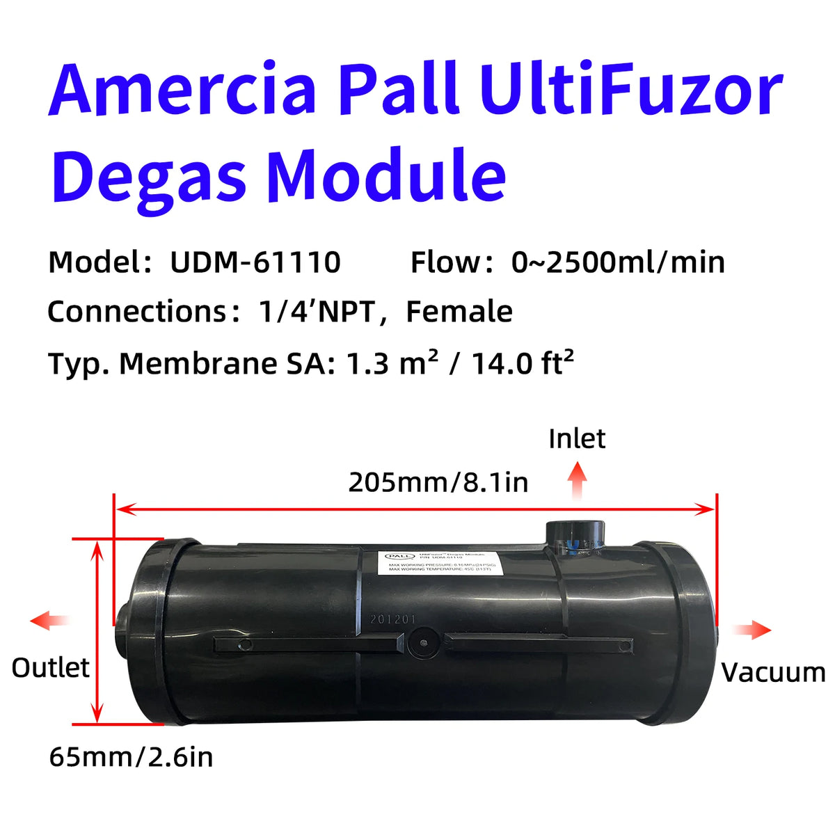 1PCS UDM-61110 Original Pall Ultifuzor Degas Module for Textile Machine UV Printer Water Based Printer UDM-41110