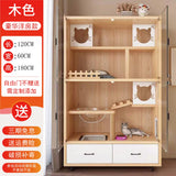 Cat Villa Solid Wood Panoramic Cat Cage Large Free Space  House Home Indoor Luxury