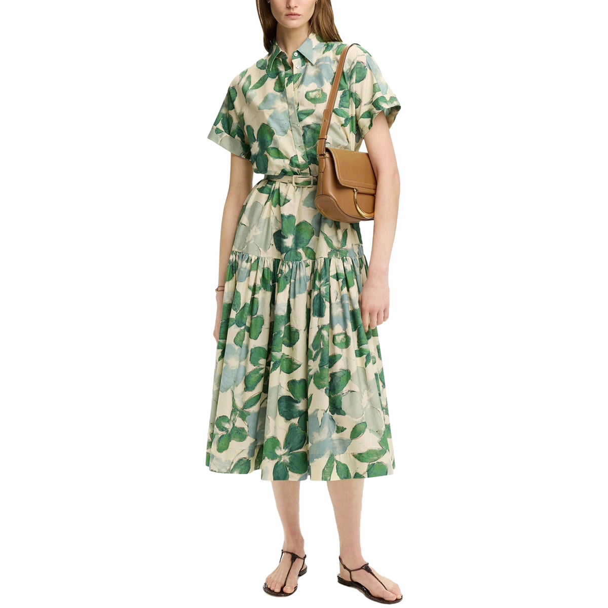 CHCH Women's Elegant Dress Hit Color Spliced Waist Cinching Elegant Dresses Women Pockets Midi Dress Office Lady Fashion