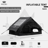 Outdoor inflatable camping tent with a panoramic skylight, suitable for activities such as camping, hiking, and fishing.