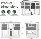 Extra Large Chicken Coop w/ Run, Wood Chicken House w/ Nesting Boxes & Roost Bar