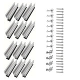 14/12/10/6pcs Solar Panel Mounting Brackets Mid and End Clamps and Rails Kit for Roofing Solar Panels of Multiple Sized