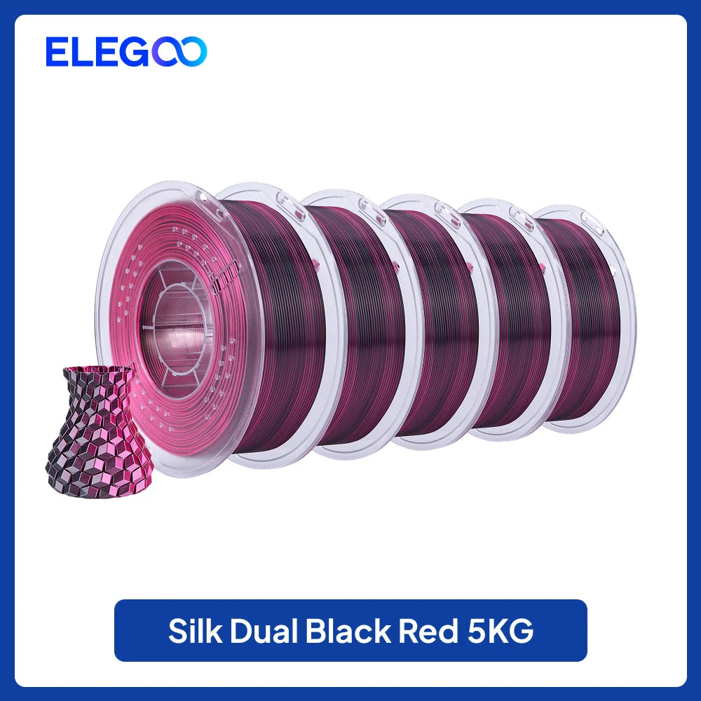 ELEGOO 5KG/10KG 1.75mm Silk PLA Filament,3D Printer Filament 1kg Gold Silver Fits for Most FDM 3D Printers