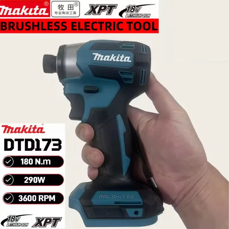 Makita DTD173 18V Cordless Impact Driver 180 N.m Brushless Electric Drill Screwdriver LED Light Multi-function Household To