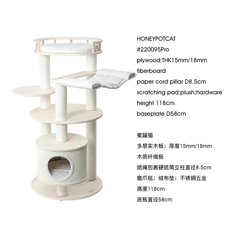 Italian Minimalism Cat Tree Nordic Originality Climbing Wall Playground for Cat House Scratching Post Pet Products Columpio FYCT