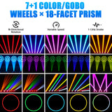 U'King 4Pcs 150W White LED Moving Head Light With RGB Strip 8Color&Gobo Wheel 18Prism DJ Light DMX512 For Wedding Party KTV Bar