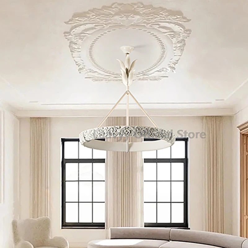 Luxury Living Room Ceiling Chandelier Retro Dining Room Ceiling Lamp French Style Cafe Restaurant Interior Decoration Lights
