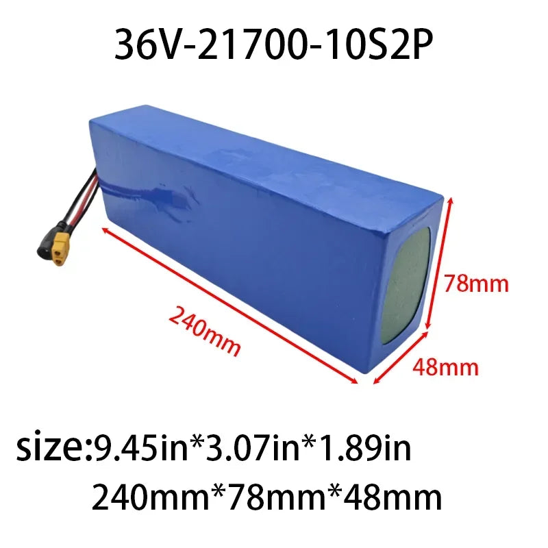 10S2P 36V 30Ah Suitable for Motorcycle Electric Bicycle 21700 5C Rechargeable Lithium Battery Pack, Suitable for Scooter BMS