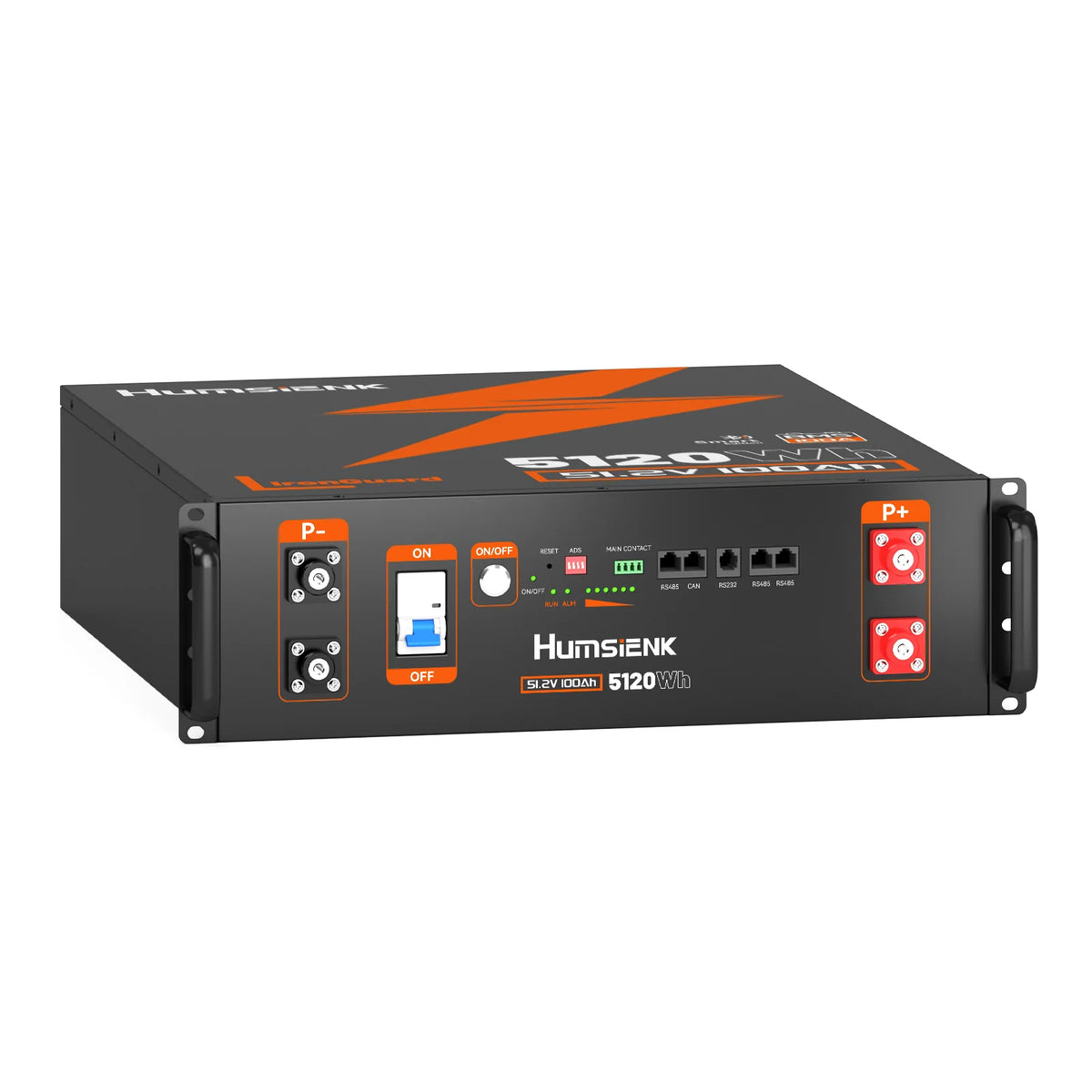 Humsienk 48V 100AH Server Rack LiFePO4 Battery 3U Size With Bluetooth 100A BMS 15000 Cycles For Inverter, RV, Vans, Solar Energy