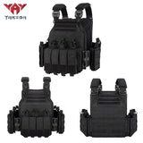 YAKEDA Quick Release 1000D Nylon Tactical Outdoor Vest With Adjustable and Molle System for Airsoft Hunting