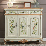 Country house brown walnut light yellow activity baffle multi-layer shoe cabinet entrance side cabinet