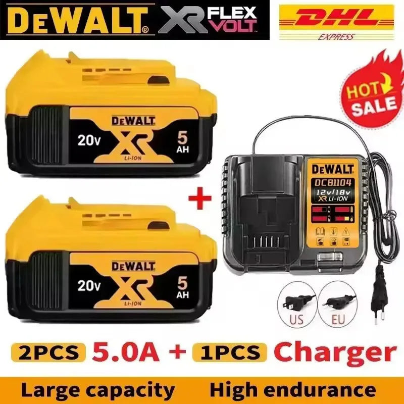 100% Original 20V 6.0Ah MAX Battery Power Tool Replacement For DeWalt DCB184 DCB181 DCB182 DCB200 20V 5A 6A 18Volt 20v Battery.